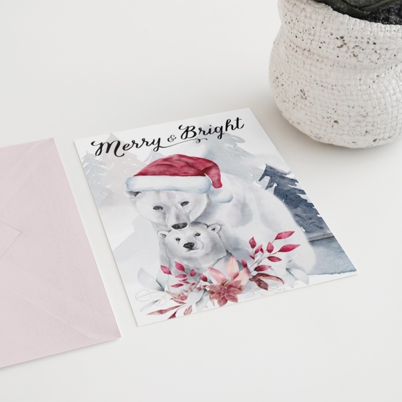 Wall Art Watercolor Christmas Whishes Illustration Print Poster Card Unframed - Picture 5 of 5